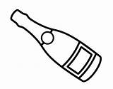 Bottle Champagne Template Coloring Glass Pages sketch template