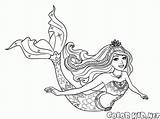 Coloring Mermaid Princess Pages Colorkid Sirens Mermaids Getcolorings Visit Kids Col sketch template