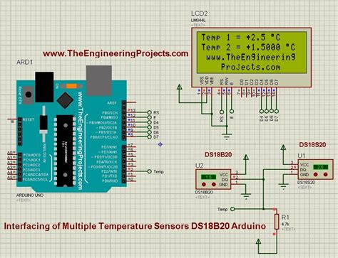 interfacing  multiple dsb arduino  engineering projects