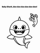 Doo Tiburon Pinkfong Coloring4free Sharks sketch template