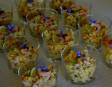 salade met couscous en garnalen kookvakantie  frankrijk recepten traiteur koks  frankrijk