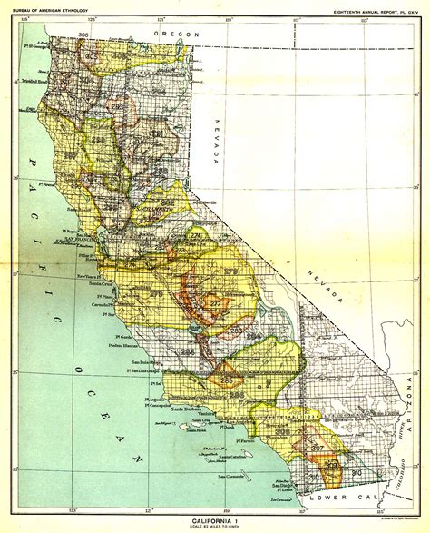 indian land cessions     california  map  united states