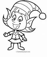 Elf Elves Santas Outline sketch template