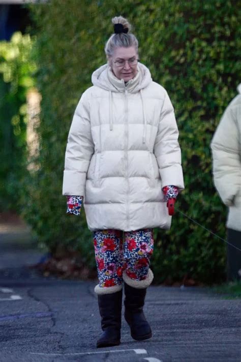 dressed down jo o meara runs errands in cheetah print tracksuit ahead