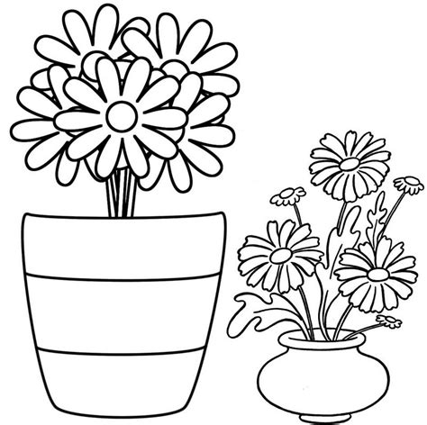 artfully decorated flower pot coloring pages coloring pages