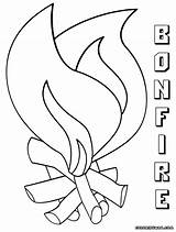 Bonfire Coloring Pages Colorings sketch template