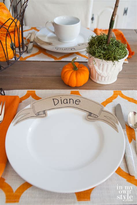 printable paper banner dinner plate place card in my own style