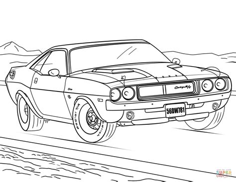 dodge challenger coloring page  printable coloring pages