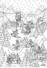 Wintersport Kleurplaat Invernali Colorear Malvorlage Binnen Disegni Ausdrucken Schulbilder Schoolplaten Educima Educolor Grote Downloaden sketch template