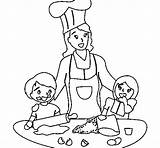 Cocinera Cuoco Colorare Cocinando Coloring Disegni Madre sketch template