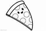 Coloring Food Pages Cute Cartoon Pizza Printable Kids Color Print Bettercoloring Adults Via sketch template
