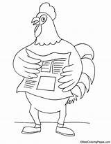 Coloring Reporter Rooster sketch template