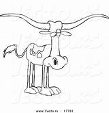 Longhorn Cartoon Vector Outlined Cow Coloring Leishman Ron Royalty sketch template
