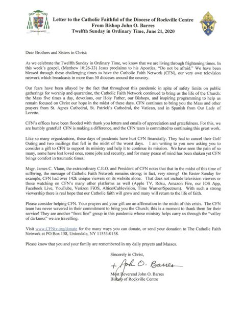st andrew rc church  letter   bishop