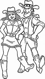 Cowgirl Cowboy sketch template