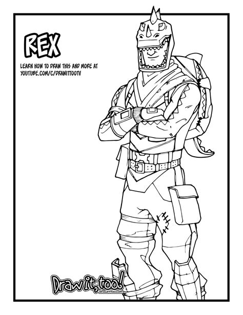 draw rex fortnite battle royale drawing tutorial draw