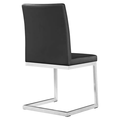 Manhattan Dining Chair Black Leather Look Stainless Steel Dcg Stores