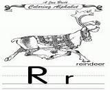 Coloring Alphabet Pages Reindeer Traditional Printable sketch template