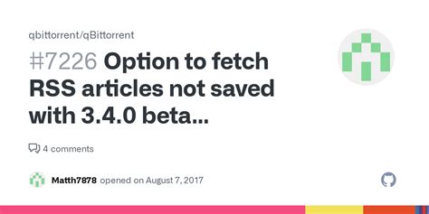 option  fetch rss articles  saved   beta  issue