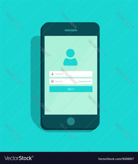 mobile phone account login screen user interface vector image