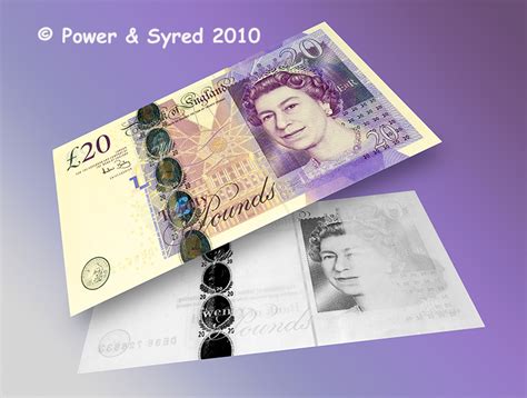 twenty pound note  visible  infrared light ps micrographs