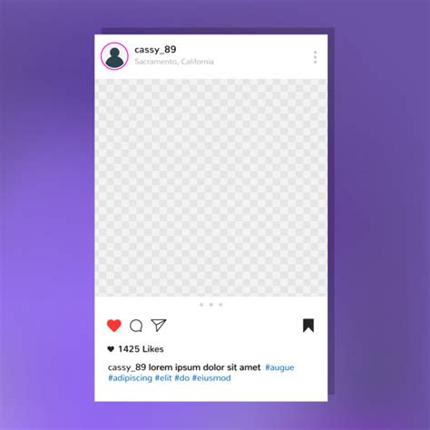 Instagram Post Frame Template Free Vector