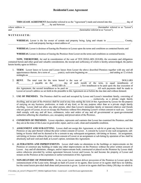 install lease template