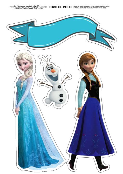 elsa anna  olaf  frozen  printable cake toppers