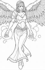 Angel Jamiefayx Valkyrie Drawings Colouring Commissioned sketch template
