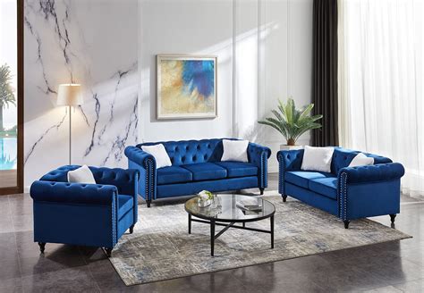 buy  piece velvet upholstered living room furniture set including
