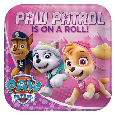paw patrol pink paper plates cm  pkg amscan international