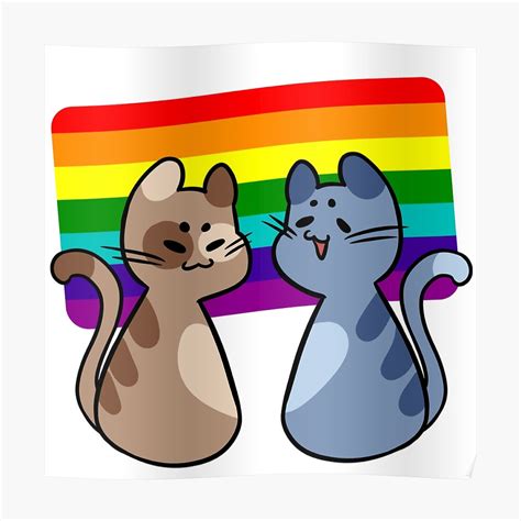 rainbow gay flag cats poster by queer konsta redbubble