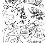 Coloring Pages Wiener Dog Suitcase Door Open Getcolorings Getdrawings Travel Twisted Tales Colorings sketch template