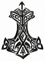 Hammer Thor Mjolnir Norse Thors Tribal Celtic Germanische Wikinger Keltische sketch template
