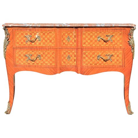 French Ormolu Mounted Mahogany And Tulipwood Parquetry Commode By Paul