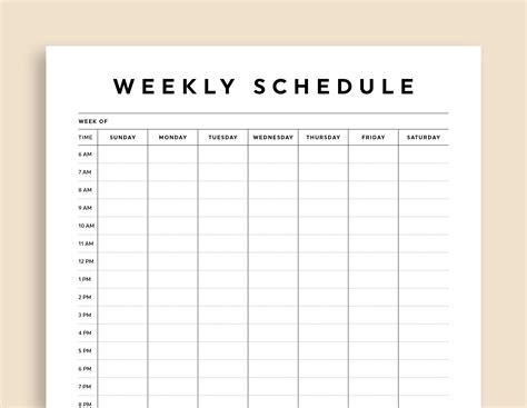 time block planner printable hourly weekly schedule daily agenda