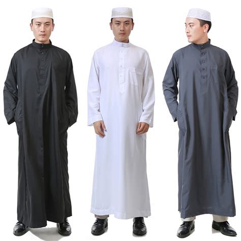 Arab Male Islamic Clothing For Men Saudi Arabia Jubba Thobe Abaya Eid