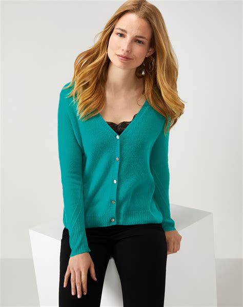 Winter Jade Gassato Rib Panel Cardigan Pure Collection