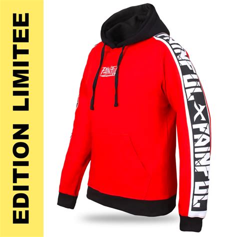 painful clothing limited red hoodie