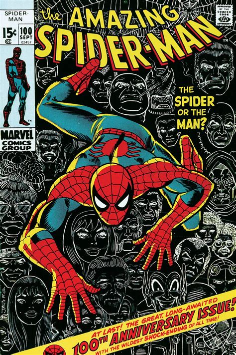 Marvel Comic Book Spider Man Issue Cover 100 Canvas Print By