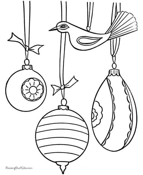 christmas tree ornaments coloring pages