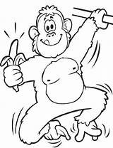 Mewarnai Monyet Binatang Lucu Diwarnai sketch template