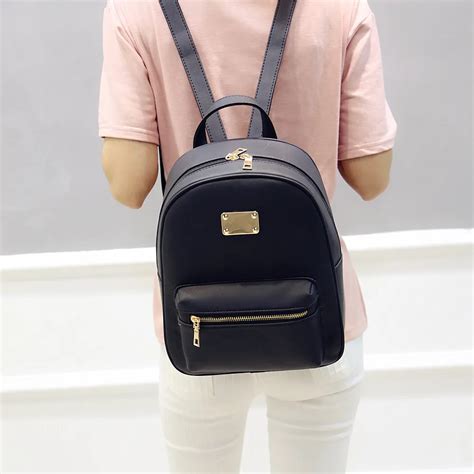 women backpack small size black pu leather womens backpacks fashion school girls bags