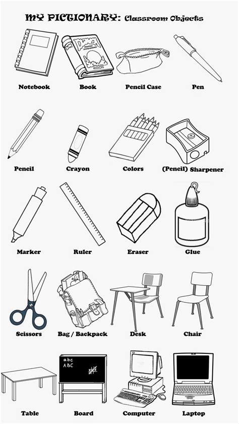 classroom objects coloring pages sketch coloring page