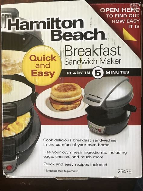 hamilton beach breakfast sandwich maker    box