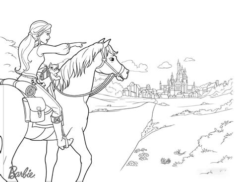 barbie horse  roses coloring pages barbie horse coloring pages