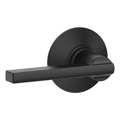 schlage  latitude matte black reversible passage door handle   door handles department