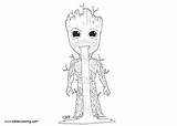 Groot Coloring Baby Pages Fan Printable Kids Color sketch template