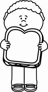 Sandwich Butter Peanut Jelly Clipart Coloring Bread Kid Clip Lunch Template Person Pages Milk Food Box Holding Mycutegraphics Carton Missing sketch template