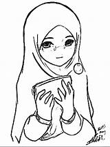 Muslim Islam Ramadan Mewarnai Fille Moslem Arabe Arabic Kartun Coran Malen Simpan Disimpan sketch template